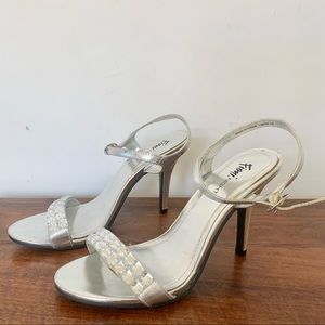 ✨Silver Jeweled 2000s Y2K Strap High Heels 8